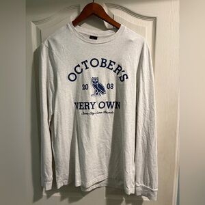 OVO White and Blue Long Sleeve Tee